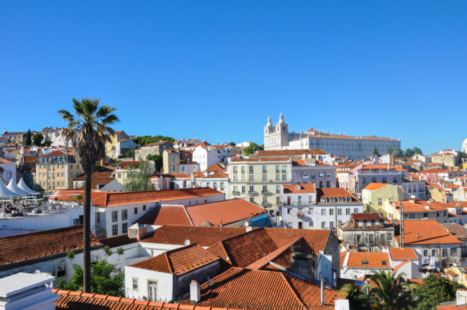 Stadtbild Lissabon, Aussicht auf die Altstadt Alfama, Portugal,